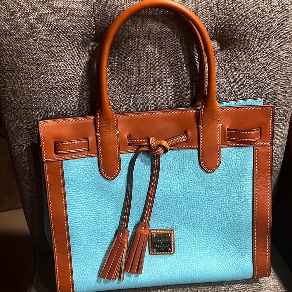 Brand new pacific blue and camel brown Dooney